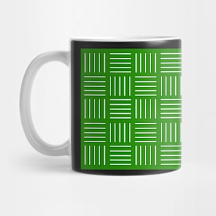 Abstract geometric pattern - strips - green and white. Mug